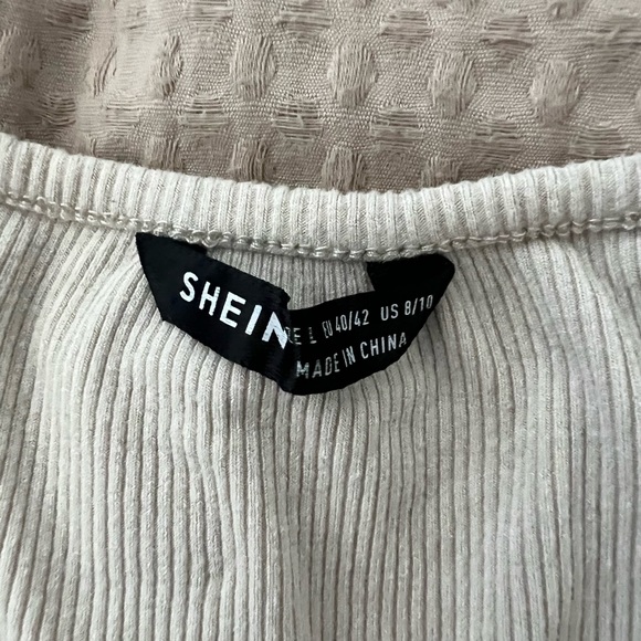 SHEIN | Tan Ribbed Twist Front Cropped Tank Top - Picture 4 of 4